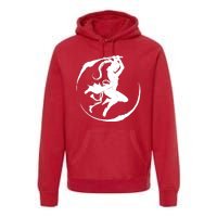 Samurai Lady Katana Slashing Circle Premium Hoodie