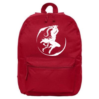 Samurai Lady Katana Slashing Circle 16 in Basic Backpack