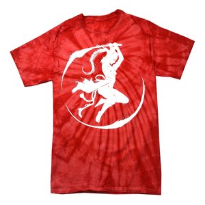 Samurai Lady Katana Slashing Circle Tie-Dye T-Shirt