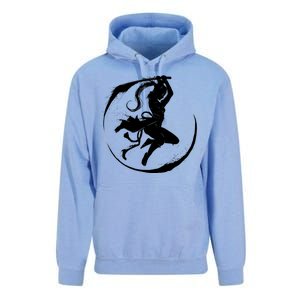 Samurai Lady Katana Slashing Circle Unisex Surf Hoodie