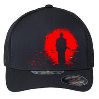 Samurai Red Sun Warrior Hollow Flexfit Unipanel Trucker Cap