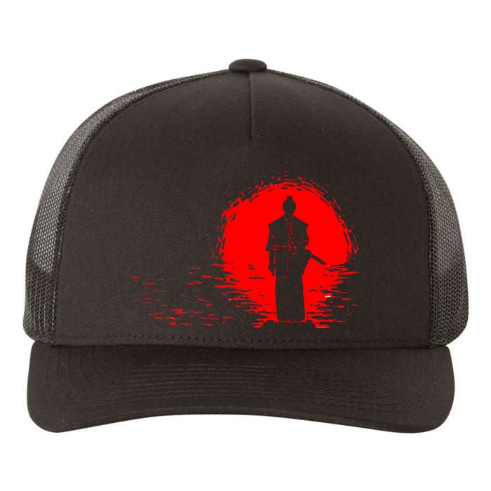 Samurai Red Sun Warrior Hollow Yupoong Adult 5-Panel Trucker Hat