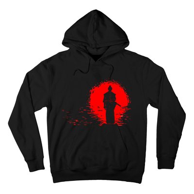 Samurai Red Sun Warrior Hollow Hoodie