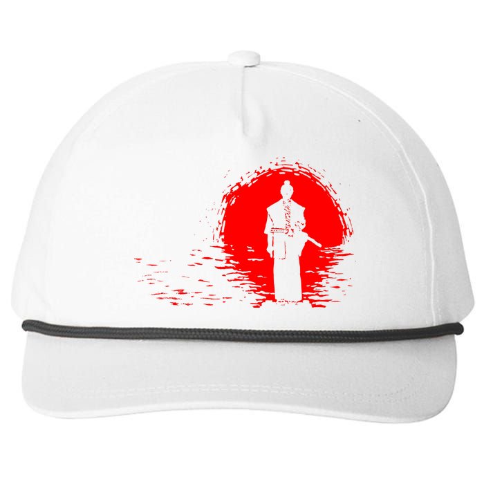 Samurai Red Sun Warrior Hollow Snapback Five-Panel Rope Hat