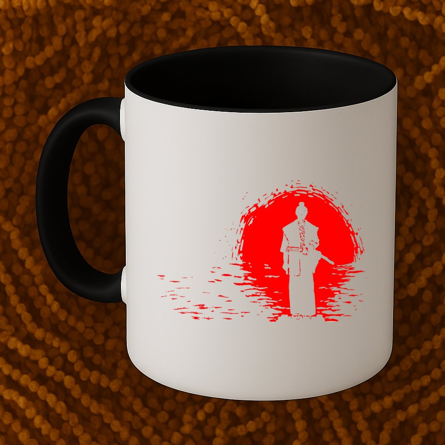 Samurai Red Sun Warrior Hollow Mug