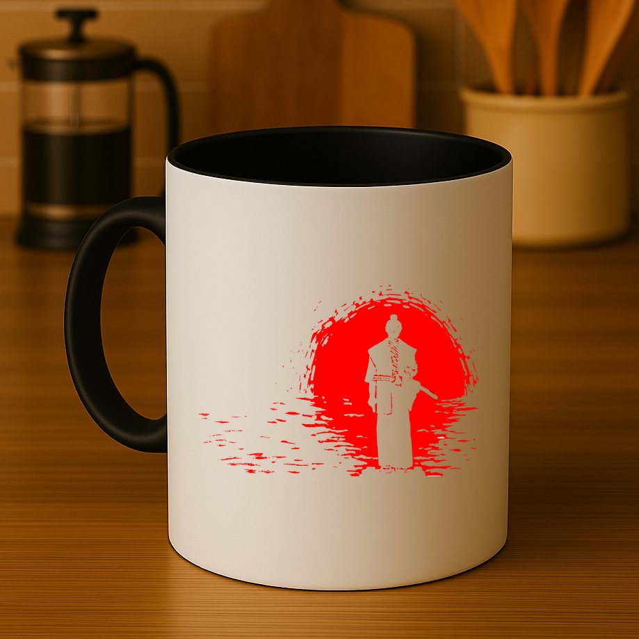 Samurai Red Sun Warrior Hollow Mug