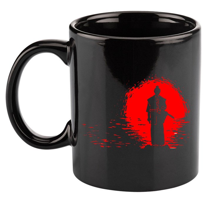 Samurai Red Sun Warrior Hollow 11oz C Handle Ceramic Mug
