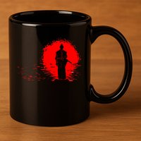 Samurai Red Sun Warrior Hollow 11oz C Handle Ceramic Mug