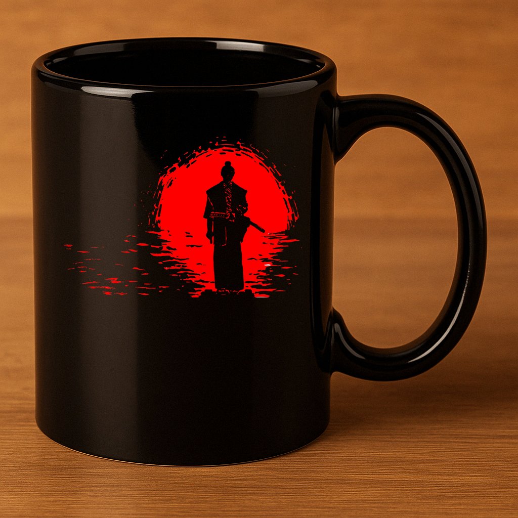 Samurai Red Sun Warrior Hollow 11oz C Handle Ceramic Mug