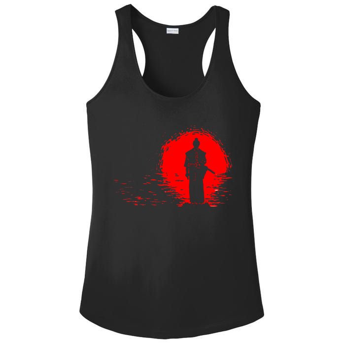 Samurai Red Sun Warrior Hollow Ladies PosiCharge Competitor Racerback Tank