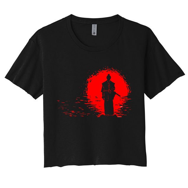 Samurai Red Sun Warrior Hollow Crop Top