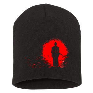 Samurai Red Sun Warrior Hollow Short Acrylic Beanie