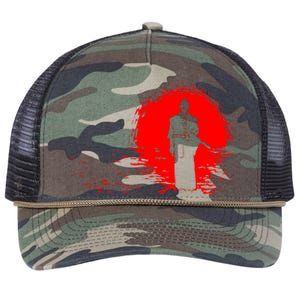 Samurai Red Sun Warrior Hollow Retro Rope Trucker Hat Cap