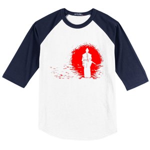 Samurai Red Sun Warrior Hollow Baseball Sleeve Shirt