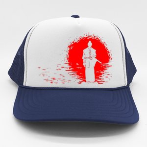 Samurai Red Sun Warrior Hollow Trucker Hat