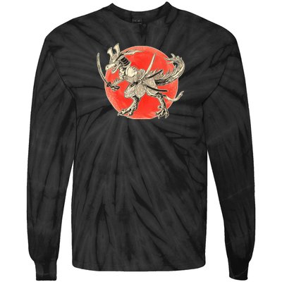 Samurai T-Rex Tie-Dye Long Sleeve Shirt