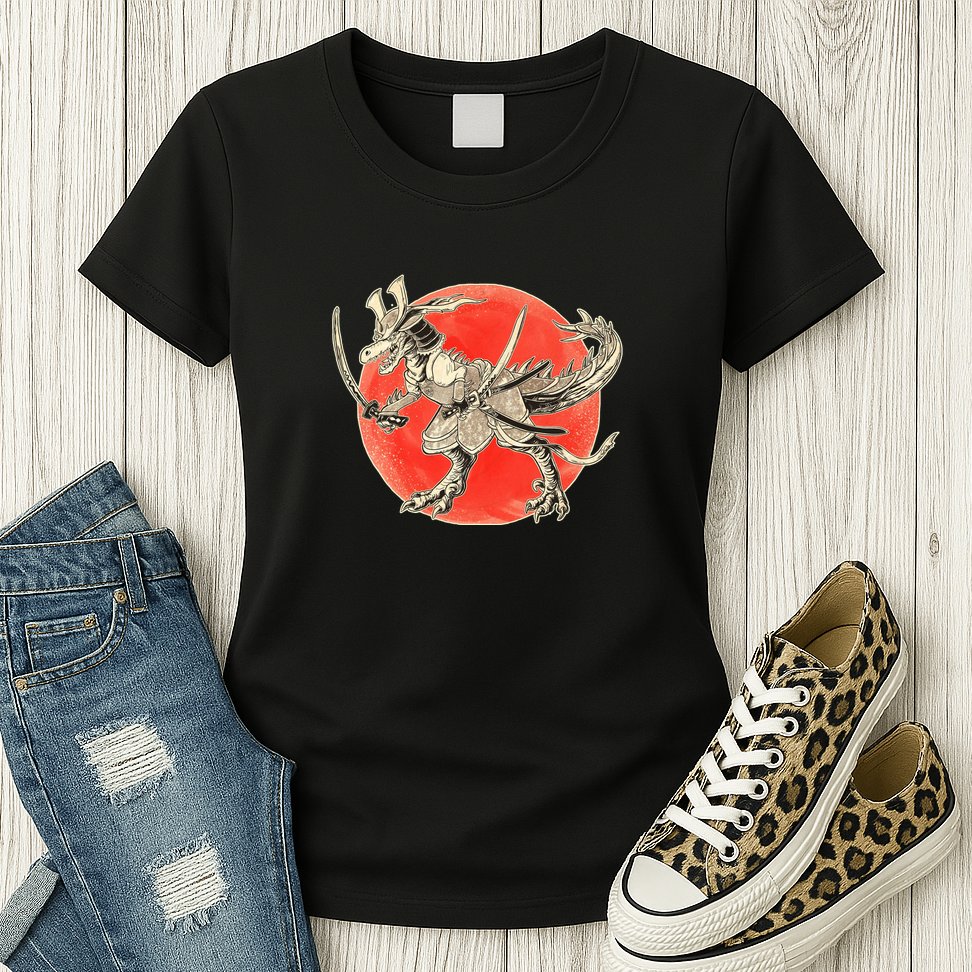 Samurai T-Rex Womens T-Shirt