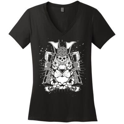 Samurai Tiger Women's V-Neck T-Shirt
