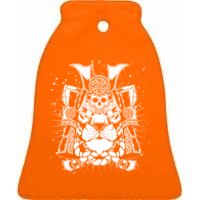 Samurai Tiger Ceramic Bell Ornament