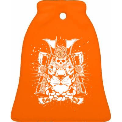 Samurai Tiger Ceramic Bell Ornament