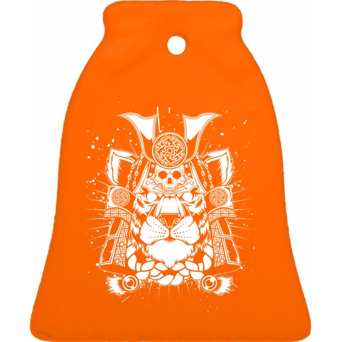 Samurai Tiger Ceramic Bell Ornament