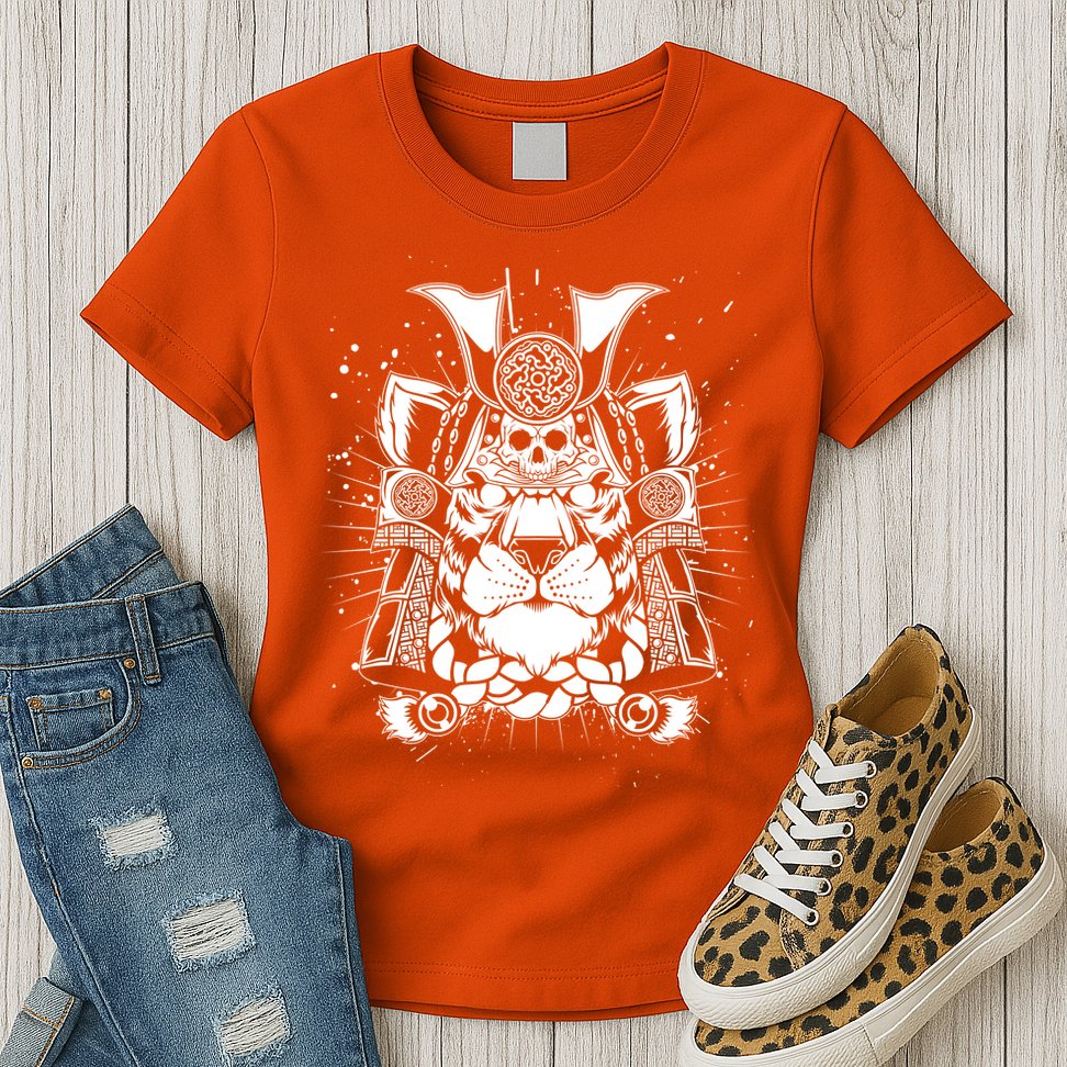 Samurai Tiger Womens T-Shirt