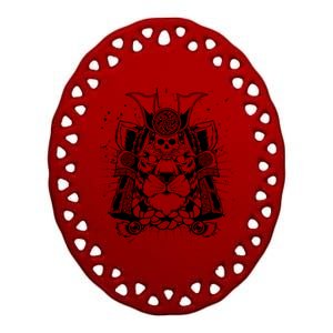 Samurai Tiger Ceramic Oval Ornament