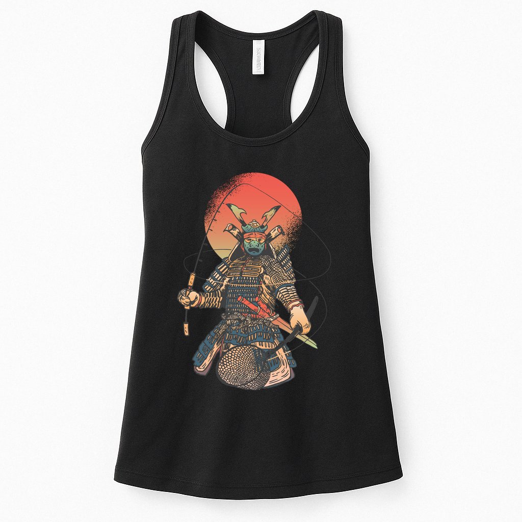 Samurai Warrior Fishing Womens Tank Top