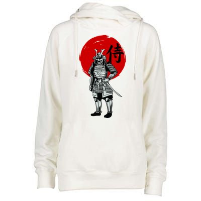 Samurai Warrior Graphic Womens Funnel Neck Pullover Hood