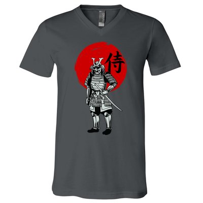 Samurai Warrior Graphic V-Neck T-Shirt