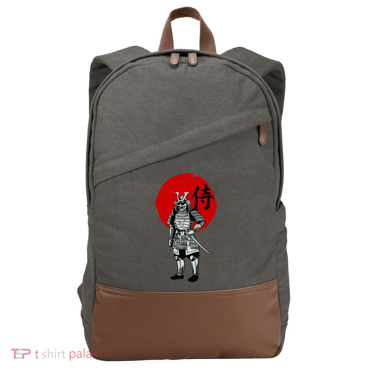 Samurai Warrior Graphic Cotton Canvas Backpack