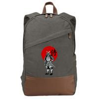 Samurai Warrior Graphic Cotton Canvas Backpack