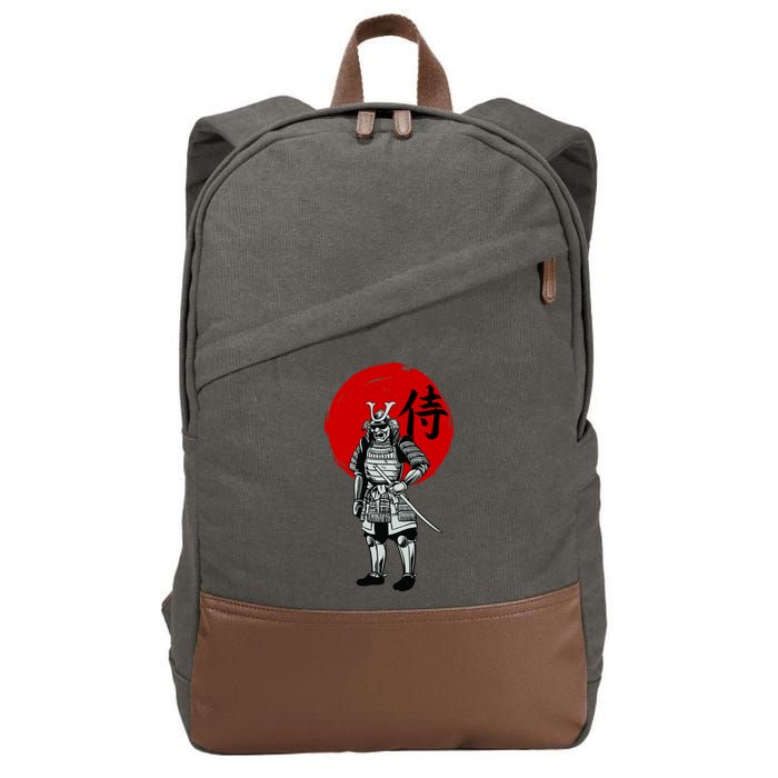 Samurai Warrior Graphic Cotton Canvas Backpack