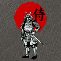 Samurai Warrior Graphic Cotton Canvas Backpack