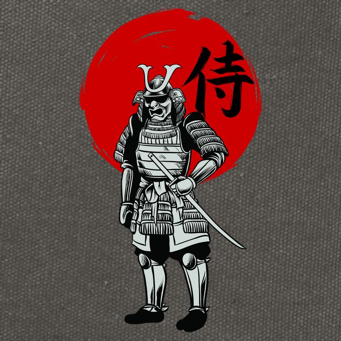 Samurai Warrior Graphic Cotton Canvas Backpack