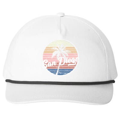 San Diego Palm Tree Vintage Retro Snapback Five-Panel Rope Hat