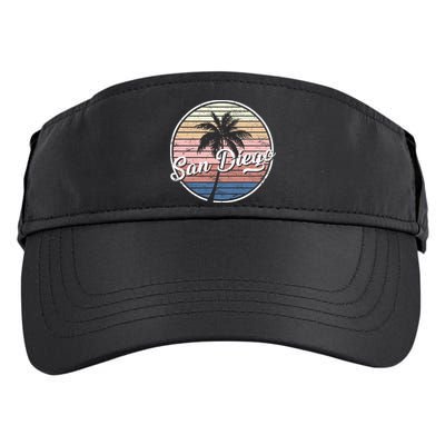 San Diego Palm Tree Vintage Retro Adult Drive Performance Visor