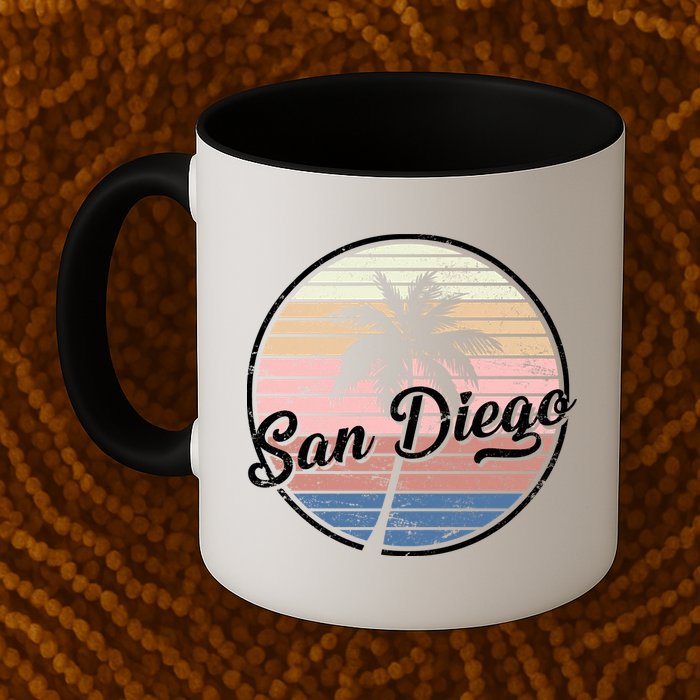San Diego Palm Tree Vintage Retro Mug