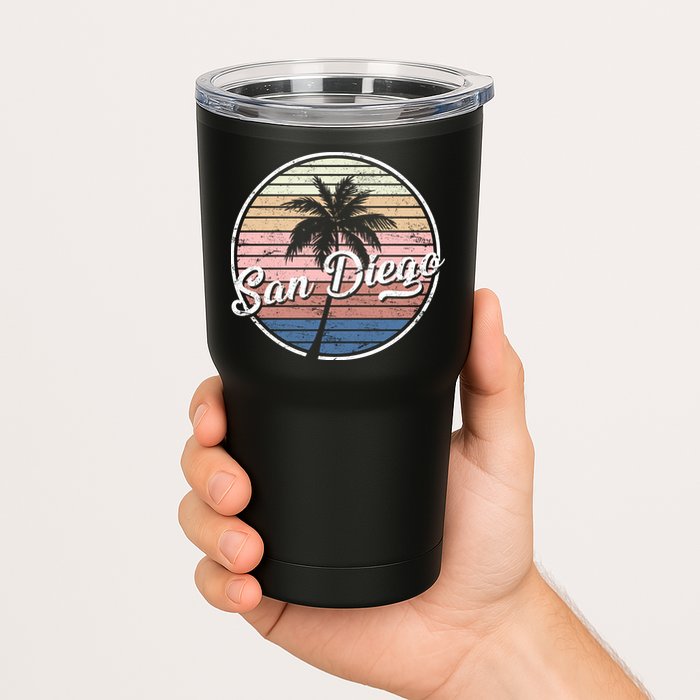 San Diego Palm Tree Vintage Retro Tumbler