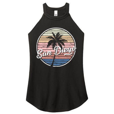 San Diego Palm Tree Vintage Retro Women's Perfect Tri Rocker Tank