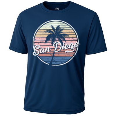 San Diego Palm Tree Vintage Retro Performance Shirt