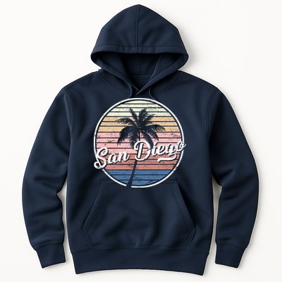 San Diego Palm Tree Vintage Retro Hoodie