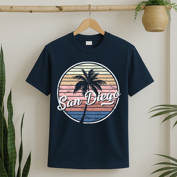San Diego Palm Tree Vintage Retro T-Shirt