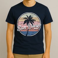 San Diego Palm Tree Vintage Retro T-Shirt
