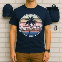 San Diego Palm Tree Vintage Retro T-Shirt