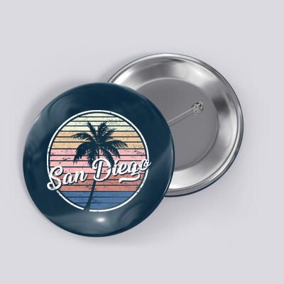 San Diego Palm Tree Vintage Retro Button