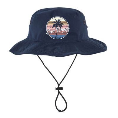 San Diego Palm Tree Vintage Retro Bucket Hat