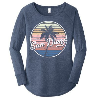 San Diego Palm Tree Vintage Retro Women's Perfect Tri Tunic Long Sleeve Shirt