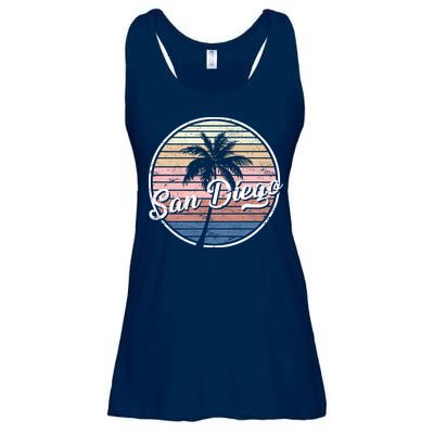 San Diego Palm Tree Vintage Retro Ladies Essential Flowy Tank