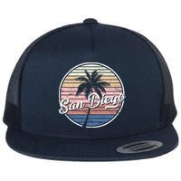 San Diego Palm Tree Vintage Retro Flatbill Hat